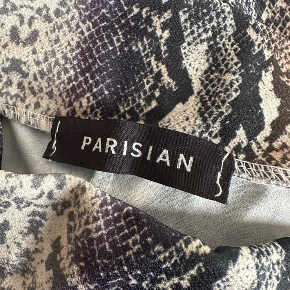 NEW Parisian Black Cream Snakeskin Leggings Y2K Boss Siren Size Small - Picture 8 of 9